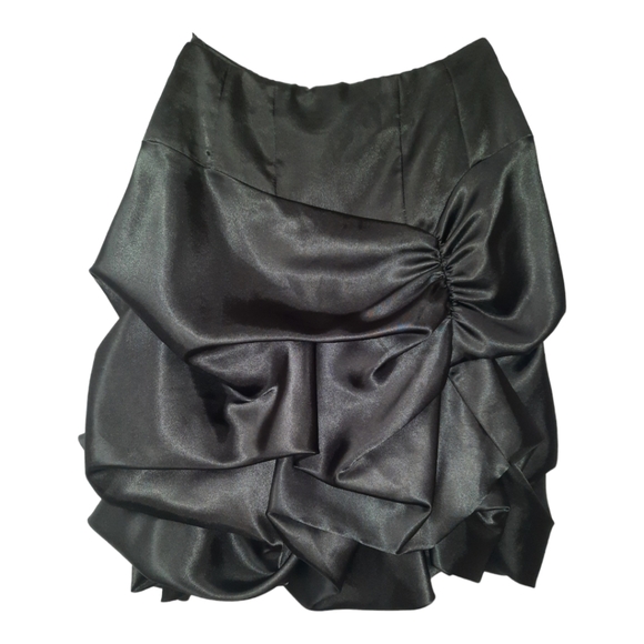 New - Le CHATEAU Black Ruffle Skirt Size Zero (0) Made In Canada Zipper Closure - Picture 1 of 6
